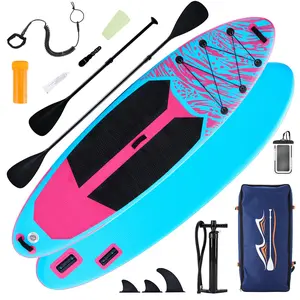 Portable Inflatable Paddle Board with Backpack, 10.5ft SUP for Travel, Non-Slip Deck Complete Accessories for Lakes Rivers Ocean
