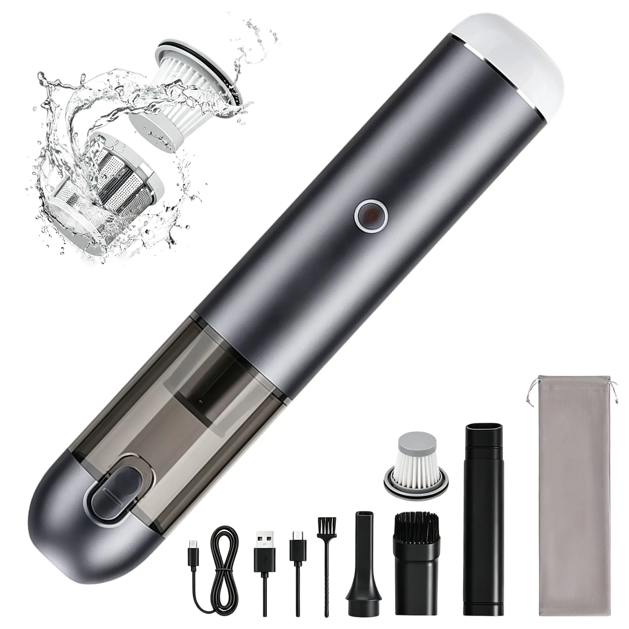 Cordless Rechargeable Handheld Car Vacuum Cleaner - Lightweight Mini Vacuum with Multi-Layer Filtration for Pet Fur, Sofa, Car Interior Detailing