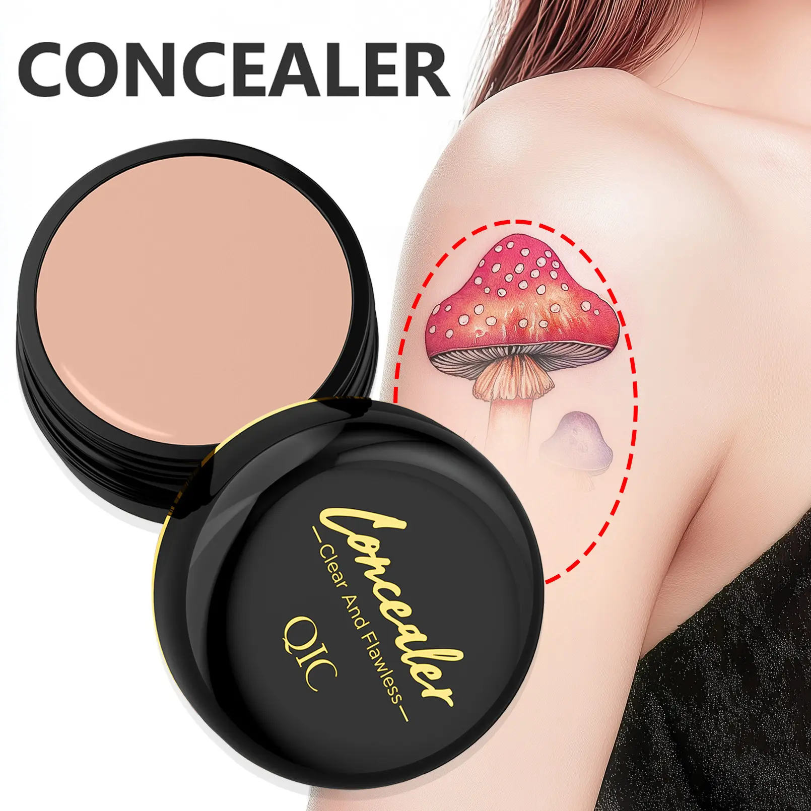 Full Coverage Concealer Balm for Face and Under Eyes, Lightweight Matte Cream Makeup, Buildable Coverage for Dark Circles Acne Scars Spots, Waterproof Long Wear Concealer for Daily Makeup Routine and Professional Use.