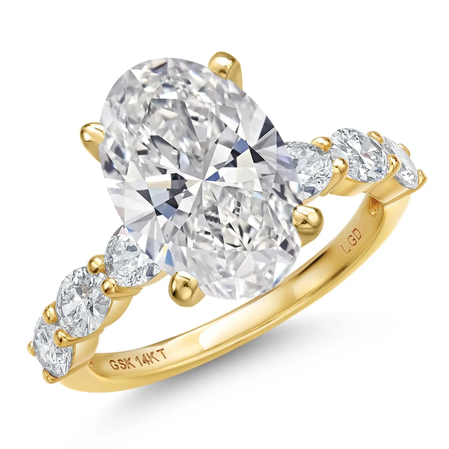 1.90 to 5.90 Cttw IGI Certified Lab Grown Diamond in 14K Yellow Gold Engagement Ring for Women | D-E Color | VS1-VS2 Clarity | Wedding Anniversary Ring