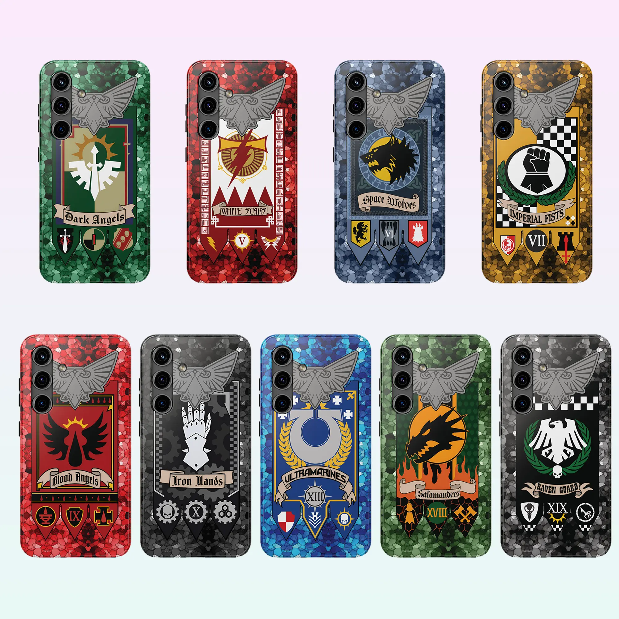 Warhammer Space Marine loyalist legions Galaxy Case, Chapter Armor Design for Galaxy S24 S23 S22 S21 Ultra Plus, Shockproof TPU Gamer Phone Cover