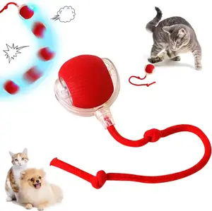 Interactive Cat Ball Toy, Automatic Moving Smart Ball, USB Rechargeable, Self-Rolling with Faux Tail, 360° Motion, Mimics Mouse, Ideal for Indoor Cat Enrichment