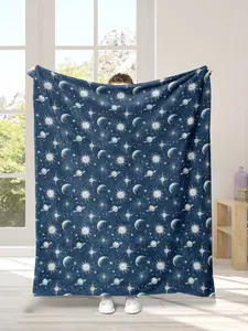 Stars and Moon Blanket Celestial Bedding Space Blanket Astronomy Lover Gift Planets Blanket Astrology Throw Galaxy Blanket Star Lover Gift