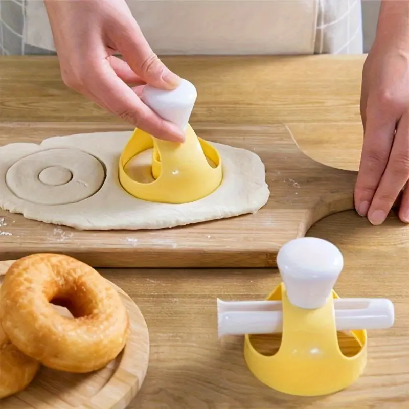 2pcs/set Plastic Donut Cutter With Dipping Plier, Doughnut Mould, Doughnut Maker, Non-Stick DIY Doughnut Baking Tools, Baking Utensils