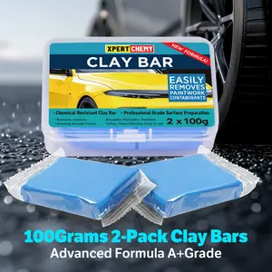 XPERTCHEMY Blue Car Clay Bar 2 Pack 200g(2x100g), Auto Detailing Premium Grade No Scratch Magic Clay Bars Cleaner Kit with Washing and Adsorption Capacity for Car Auto SUV, RV, Truck