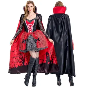 Christmas CS Costume Masquerade Demon Queen Outfit Performance Costume Forest Castle Pattern Halloween Performance Costume