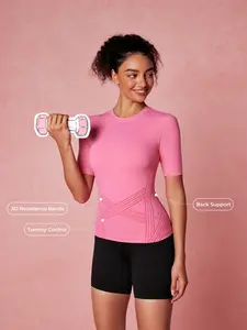 Fanka PowerBand Resistance Short Sleeve T-shirt compression shirts workout tops compression shirt women,summerwins