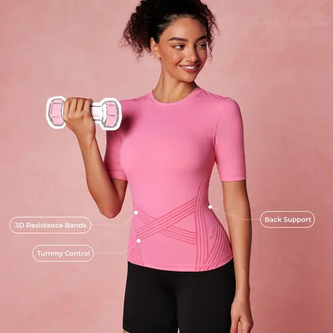 Fanka PowerBand Resistance Short Sleeve T-shirt compression shirts workout tops compression shirt women,summerwins