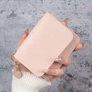 BeadBreath Women's Elegant Minimalist Short Wallet - RFID Blocking Compact Purse with Keychain, Slim Bifold Card Holder, Coin Pocket for Sports & Outdoor Gym Use
