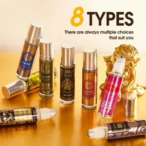 THTK Middle Eastern Romantic Roll-On Fragrance Oil, Natural Fresh Light Scent, Floral Perfume Oil, Fragrance Scent Blend, Bergamot Amber Vetiver, Long-Lasting for Dates, Perfect Holiday Gift for Men & Women