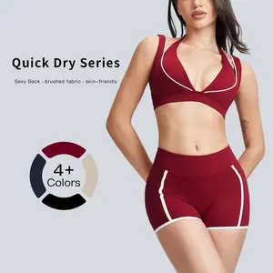 Tenwolf women’s “naked feel” color-block yoga outfit for outdoor wear—slimming fitness/running activewear set, skin-friendly