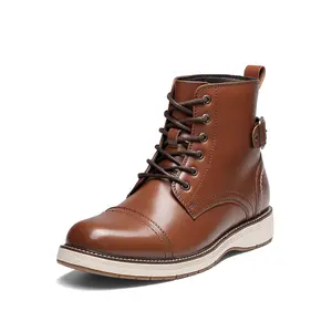 BRUNO MARC Men's Motorcycle Combat Biker Boots - Lace-Up Casual Dress Footwear, Men's Shoe