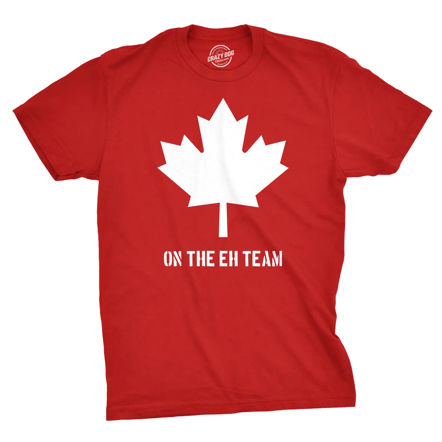Mens On The Eh Team Canada T Shirt Funny Novelty Sarcasm Canadian Gift Cool Mens Funny T Shirts Cool Vintage Fashion T-Shirt Gift Classic Menswear Movie Apparel for Men Funny Canada Short Sleeve Novelty Tees