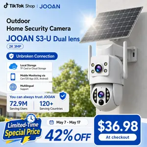 JOOAN  Security Camera Wireless Outdoor, 2K HD Pan Tilt 330° View,  Powered 9000mAh Battery, Human Motion Detection Alerts, Color Night Vision, 2-Way Audio, Waterproof, Cloud/TF Storage, Home Surveillance System Solar