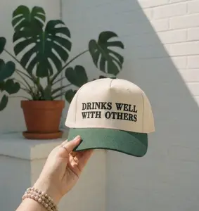 Drinks Well With Others Embroidered Hat, Day Drinking Cap, Bachelorette Party Hats, Festival Hat, Girls Trip Hat, Boat Day Cap, Tailgate Hat
