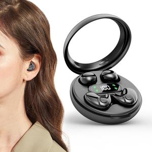 MSHUKCOE Mini Invisible Bluetooth Earbuds 5.4, 10h Playtime, LED Display, Long Battery, Stereo Sound, IPX5 Waterproof, USB Chargeable, Portable Headphones for Side Sleepers summerwins
