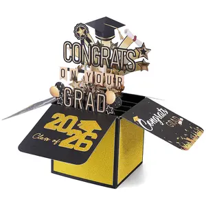 3D Graduation Pop Up Card With Envelope, 2026 Graduate Gift - Perfect Congratulation Card And Personalized Gift For 2026 Graduation, Graduation Party Supplies, High School And College Graduates
