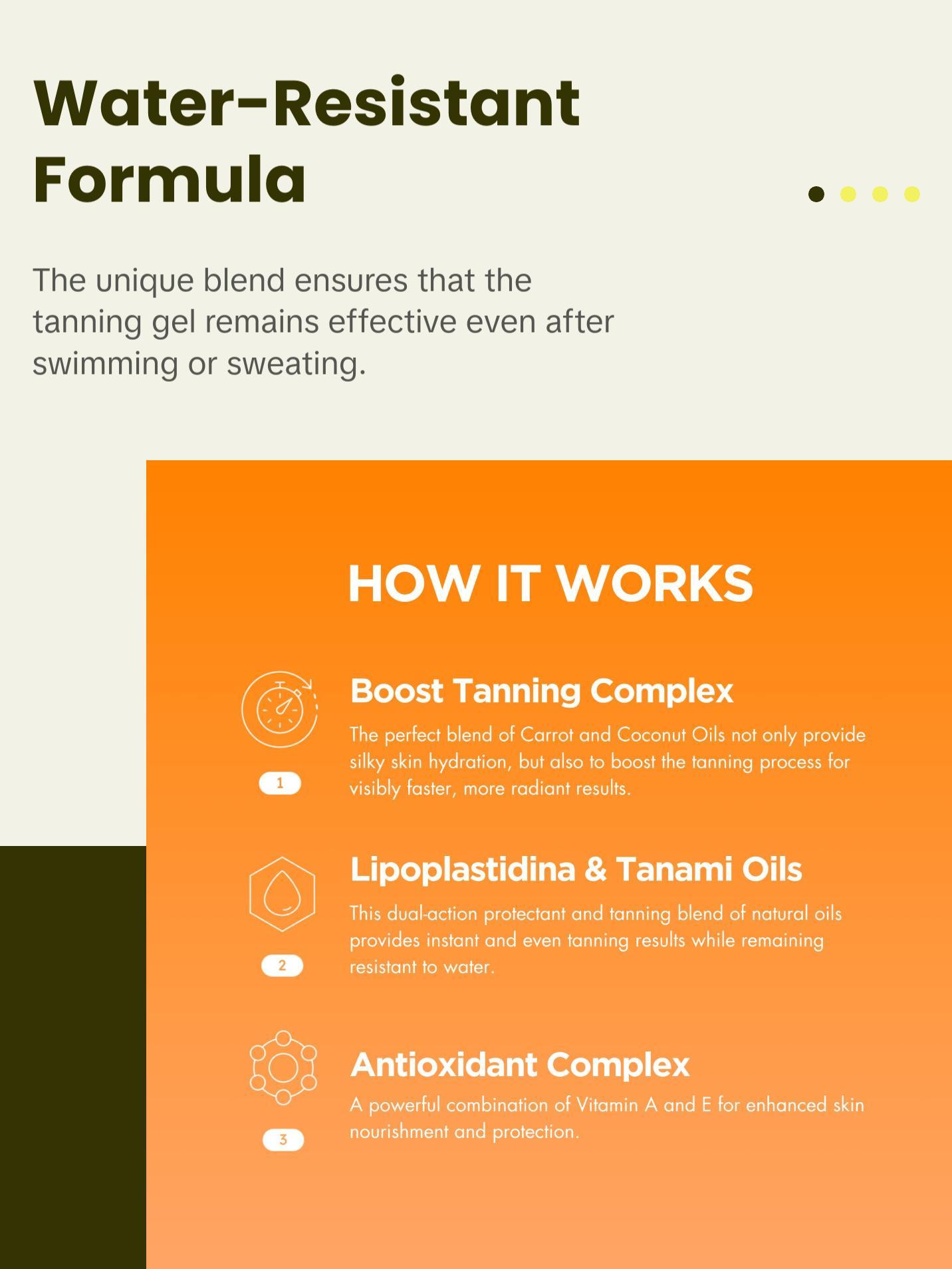 Carroten Intensive Browning Gel - Fast Tan Accelerator with Carrot & Coconut Oil - Water-Resistant, Non-Greasy Tanning Balm - Enriched with Vitamin A & E - Made in Greece, 5.1 fl oz