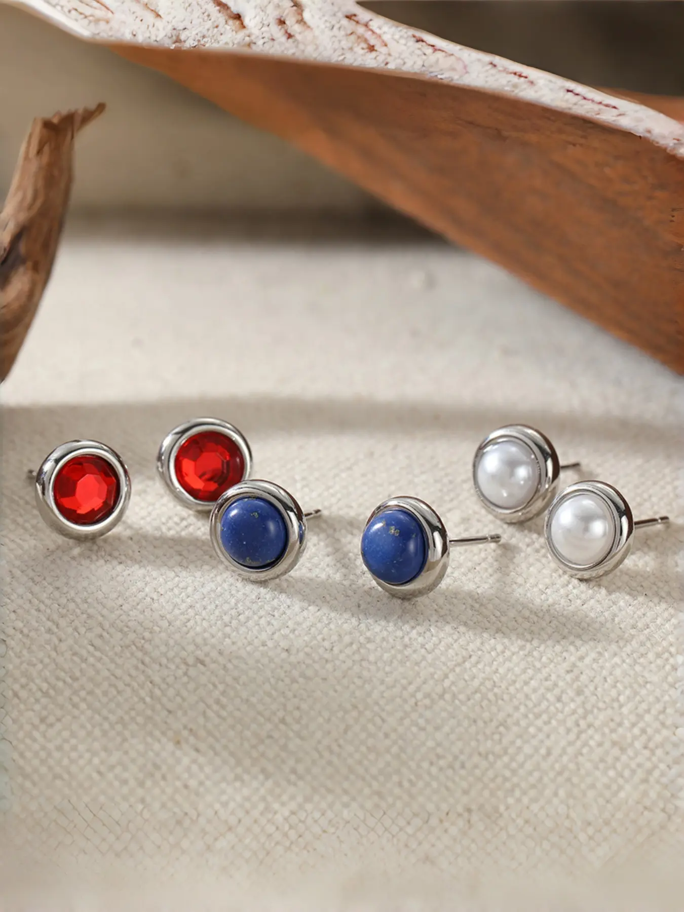 Retro Vintage Tricolor Earring Set for Women's Artistic Daily Wear Earrings Bohemian Style Niche Accessories