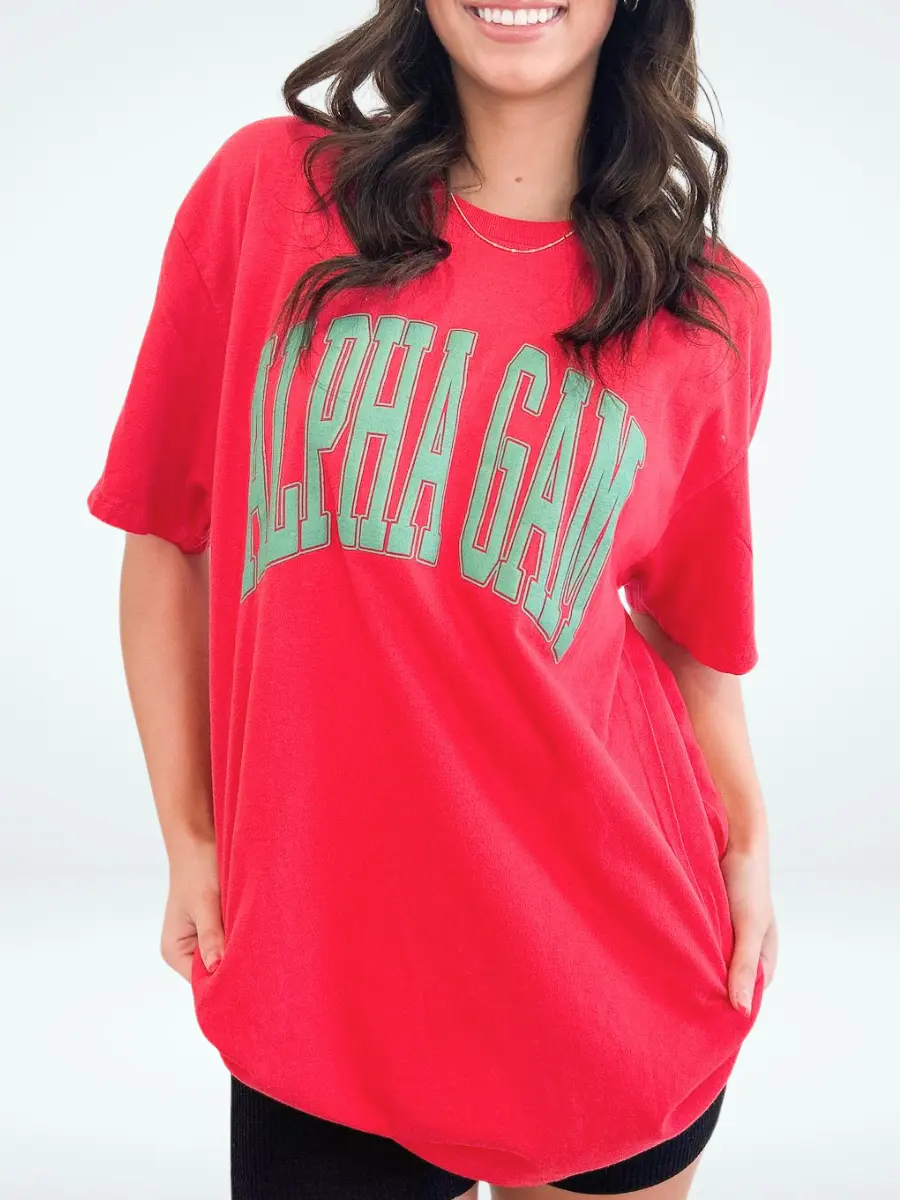 Alpha Gamma Delta Varsity Puff Sorority Tee