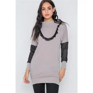 Banded Sleeve Sweater - Grey