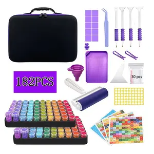 120 Slot Storage Box, Transparent Bottle Organizer, Diamond Painting Tool Kit, Bead Jewelry Beauty Storage, Multi-Functional Craft Box