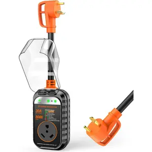 RV Surge Protectors 30 Amp RV Circuit Analyzer, [   & ] Full Protection, RV Adapter Plug for Camper(Orange)