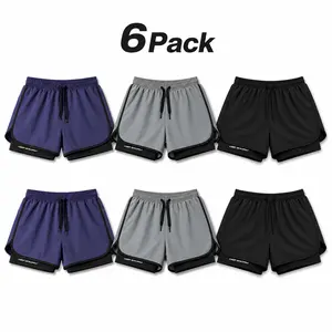 6-Pack and 3-Pack Men's basketball casual sports shorts - Loose, breathable, comfortable, versatile, suitable for outdoor activities and daily wear. Quick-drying and comfortable.