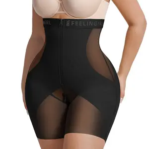 FeelinGirl Shapewear for Women Tummy Control Fajas Body Shaper Girdles High Waisted Butt Lifting Shapewear Shorts Khaki