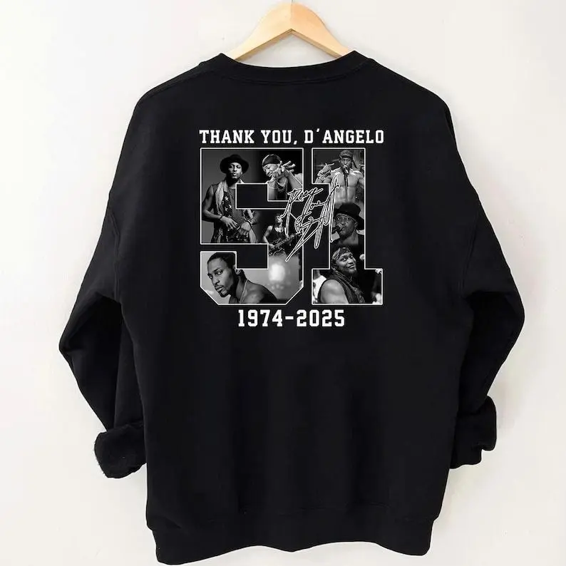 [Sale off up to 50%] Rip D'angelo Sweatshirt, RIP Legend Music Shirt, Neo Soul, Brown Sugar, D'angelo Memories Shirt, Vntg Rap Tee, Concert Merch, streetwear graphic tee