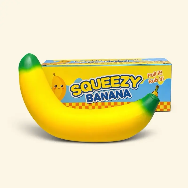 Squeezy Banana Squishy Toy, Fidgets Squishies For Kids and Adults, Squishy Novelty Stress Relief Toy