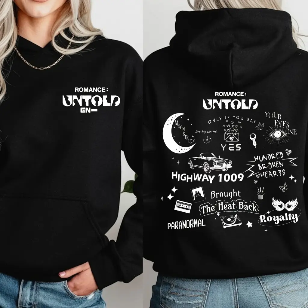 En Tracklist 2 Sided Hoodie, Kpop Merch, Engene 2026 Tour Apparel, Boy Group Concert Outfit, Trending Graphic Tees For Women