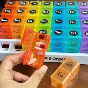 Monthly Pill Box Organizer, Large Capacity Am Pm Pill Box Case with 31 Removable Compartments and Marking Stickers, Tablet Organiser Twice a Day for Pills and Fish Oil, Vitamins