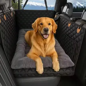 Dog Bed for Car Back Seat, Backseat Pet Bed Mat, Car Dog Bed for Car Back Seat, Thickened Ultra-Soft Polyester Pet Mat with Raised Edges, Non-Slip Travel Pet Mat, Fit for Backseat Extenders and Trucks SUVs
