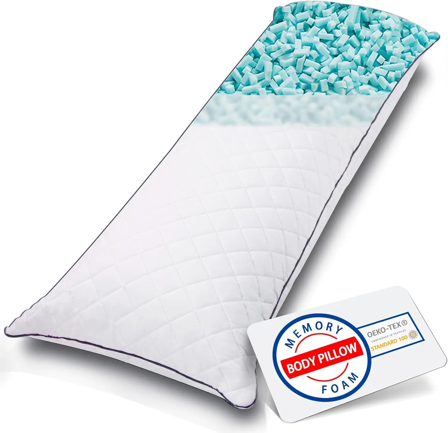 MIDDLE ONE Body Pillow, Memory Foam Body Pillows for Adults leeping, Long Pillow for Bed, Big Large Firm Full Body Pillow for ide leeper, x Inch, White
