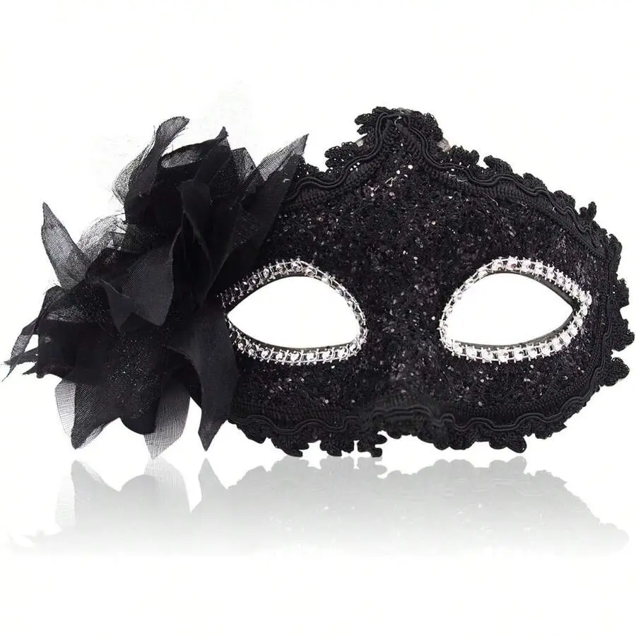 Venetian Masks Christmas Flower Half-Face Masks Eye Mask Cosplay Lace Mask