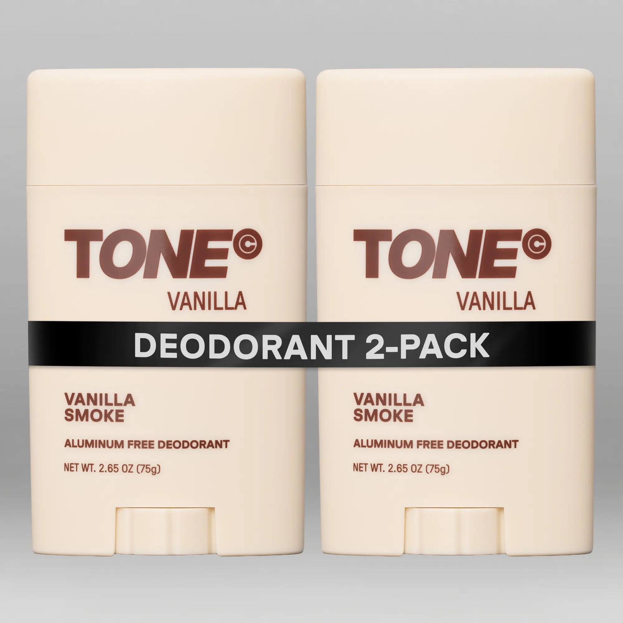 TONE Aluminum-Free Deodorant, Vanilla Smoke, Up to 48-Hour Odor Protection, Magnesium & Probiotic Formula with Shea Butter, Paraben-Free, Dermatologist-Tested 2-Pack