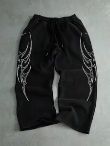 Trendy Street Style Drawstring Sweatpants with Letter Print, Casual Sports Pants, Casual Fashion, Comfortable Fit for Daily Wear, Versatile All-Occasion Clothing, Drawstring Waist Athleisure
