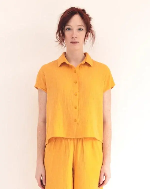 MAUI - MANGO SHORT SLEEVE BUTTON DOWN TOP