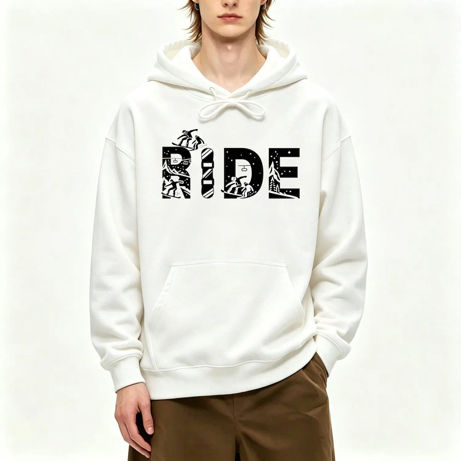 Men's Hoodies Ride Snowboard Retro Snowboarding Winter Sports Pullover Ski Lodge Outfit Snowboarder Gift Gift For Snowboarder Sweatshirt Pullover Pullover Hoodie