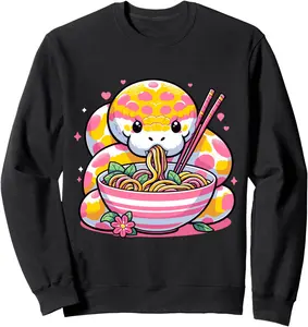 Eating Japanese Ramen Kawaii Snake Ball Python Lover Sweatshirt