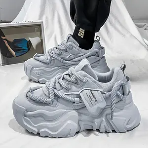 Retro Breathable Lightweight Sneakers - Casual Lace-Up Dad Shoes for All Seasons, Comfortable Mesh & Rubber Sole