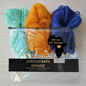 3 Pack African Exfoliating Net Sponge , Smooth Skin Shower Body Care Tool bath loofah
