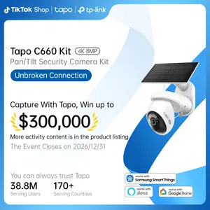 TP-Link & Tapo C660 KiT 4K Solar Security｜360° AI Tracking｜Starlight Color Night Vision｜Free Local Storage｜No Wires