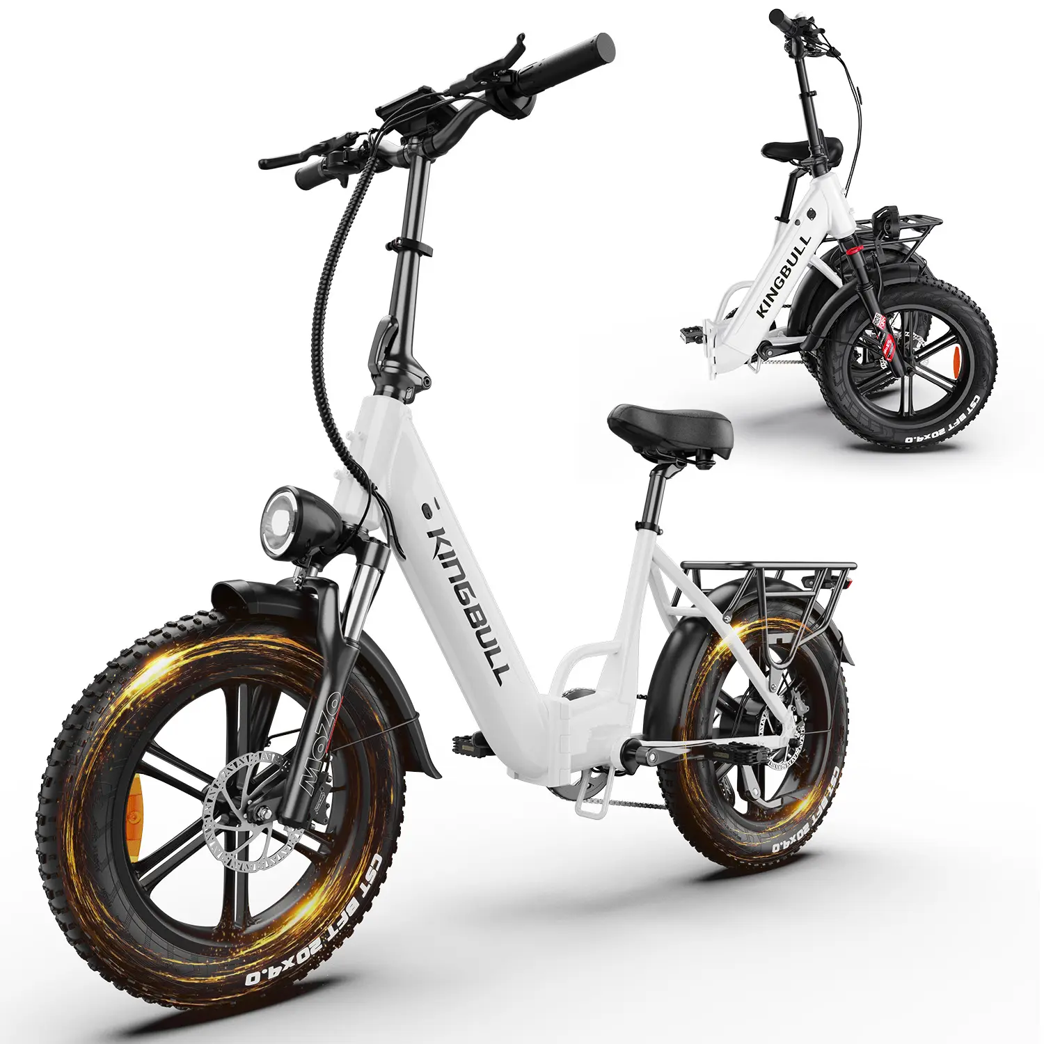 Kingbull Literider 2.0 Adult Foldable Electric Bike 750W Bafang Hub Motor 48V 15AH Battery 20"X4.0" CST Tires 28 mph Top Speed 60 Miles Range