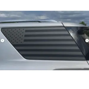 for Chevy Traverse 2018-2023 Precut American Flag Rear Side Quarter Window Decal Stickers, Matte Black USA Flag Vinyl Stickers, Patriotic Truck SUV Exterior Accessories