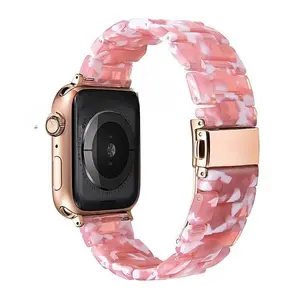 Clear Ceramic Resin Watch Band, Lightweight Stylish Replacement Strap Compatible with Apple Watch