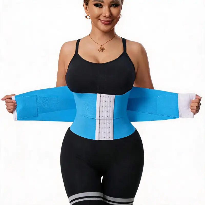 Women's Colombian Triple-Wrap Waist Trimmer Belt | High-Elasticity Nylon Tummy Control Belt | Adjustable Velcro Compression Waist Shaper Belt | Dual-Use for Fitness & Daily Wear