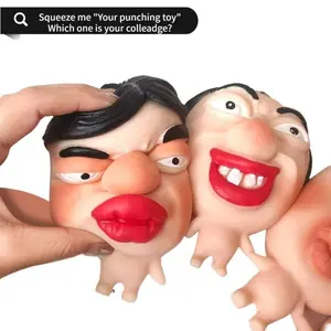 "My colleague" Squishy Stress Relief Toys for Adult, Your punching toy Too much pressure in work andl ife squess me to relieve the pressure, Funny Mask stress-relieving q-balls,Squishy toys soft rubber pinch,noe-stretchy resistance
