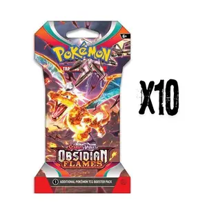 10x Pack Pokemon TCG: Scarlet & Violet Obsidian Flames Sleeved Pack